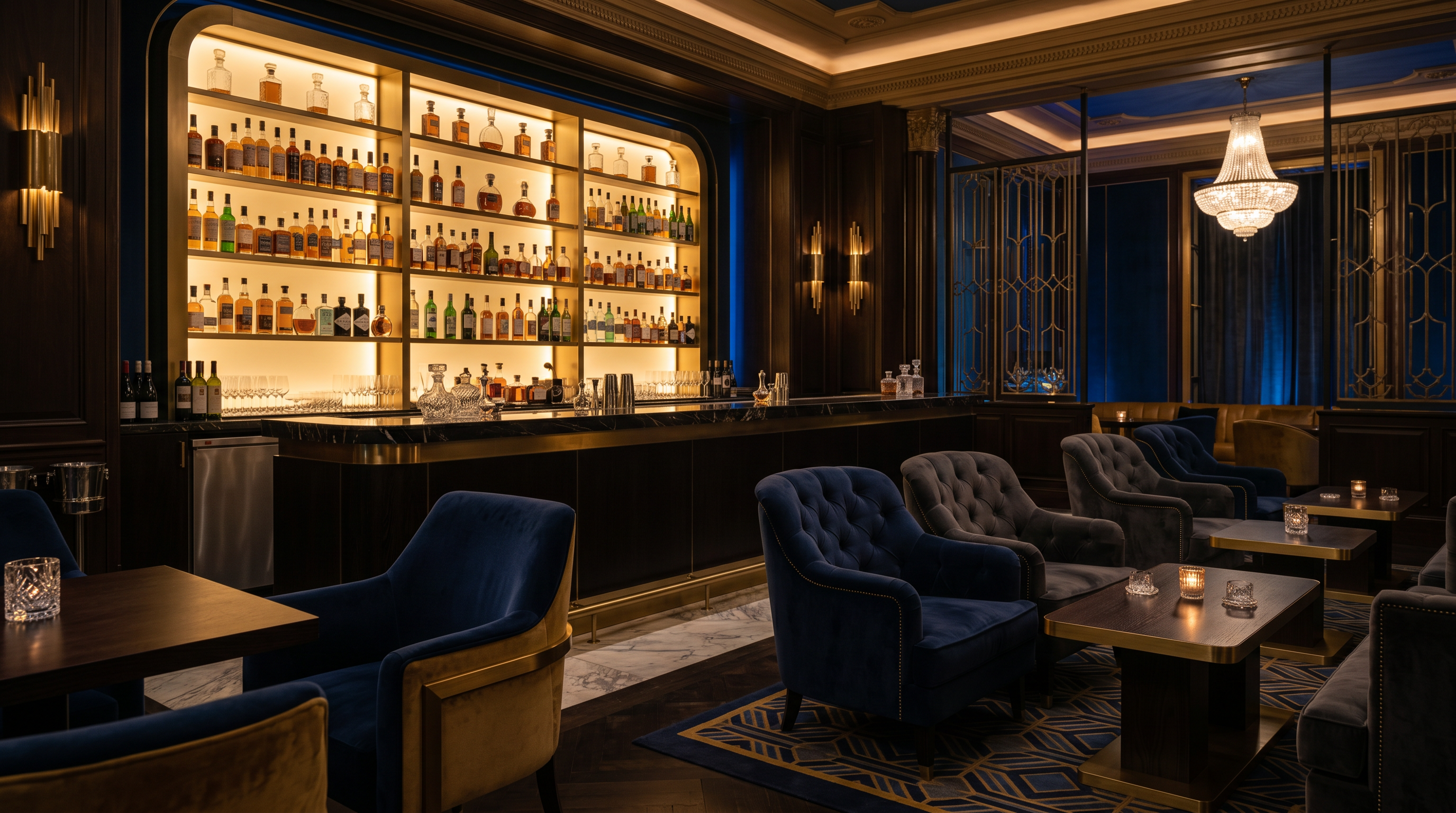 Cocktail bar lounge at BestRankingHub hotel